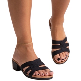 Mules Lidiene tacón negro