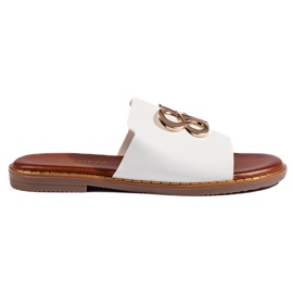 Chanclas de mujer blancas con decoración. blanco Chanclas de mujer blancas con decoración. blanco