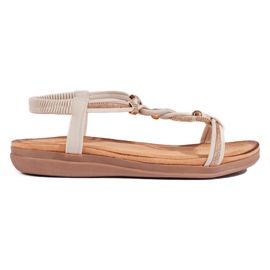 Sandalias slip-on beige para mujer