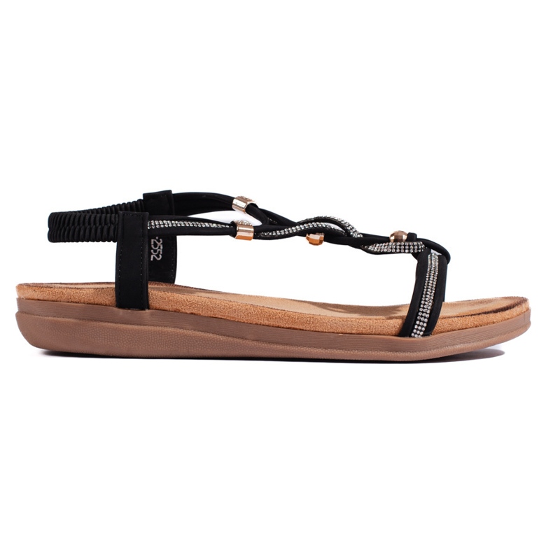 Sandalias negras sin cordones para mujer negro
