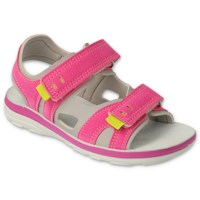 Sandalias infantiles befado, aplicación de piel con velcro 066Y100, rosa rosado Sandalias infantiles befado, aplicación de piel con velcro 066Y100, rosa rosado