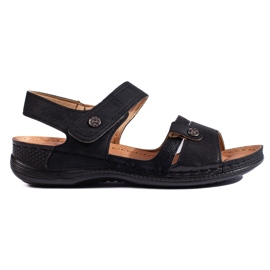 Sandalias cómodas de mujer negras. negro