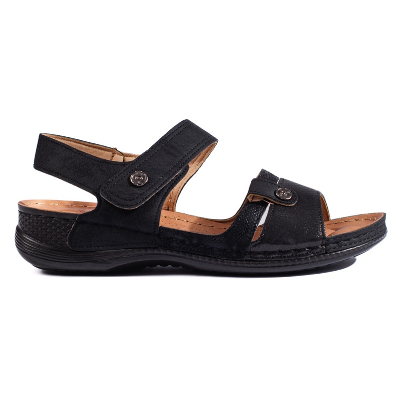 Sandalias cómodas de mujer negras. negro
