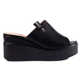 Zapatillas cuña negras negro