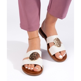 Chanclas planas mujer blancas blanco