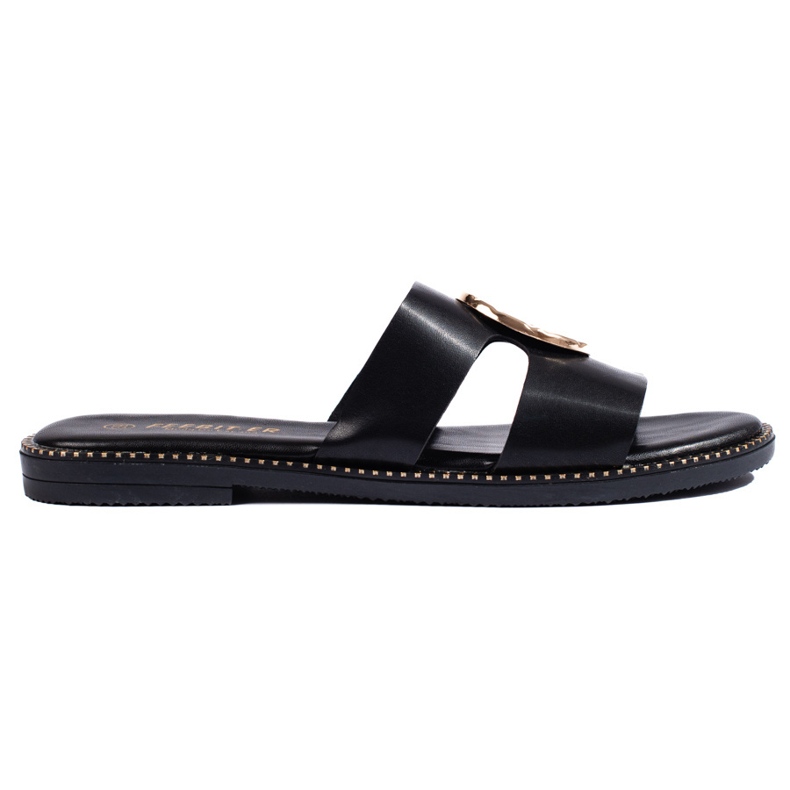 Chanclas clásicas de mujer negras. negro