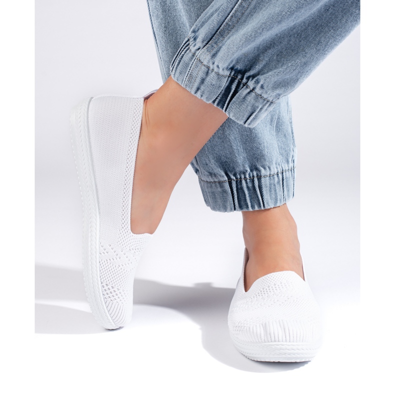 Slip-on de mujer de tejido blanco