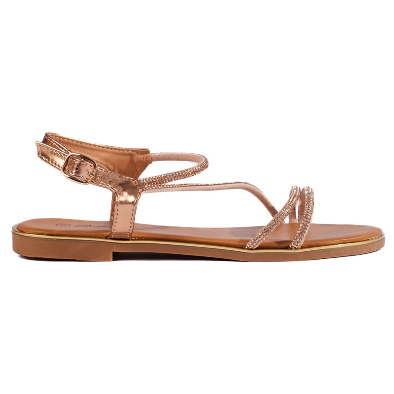 Sandalias mujer purpurina marrón