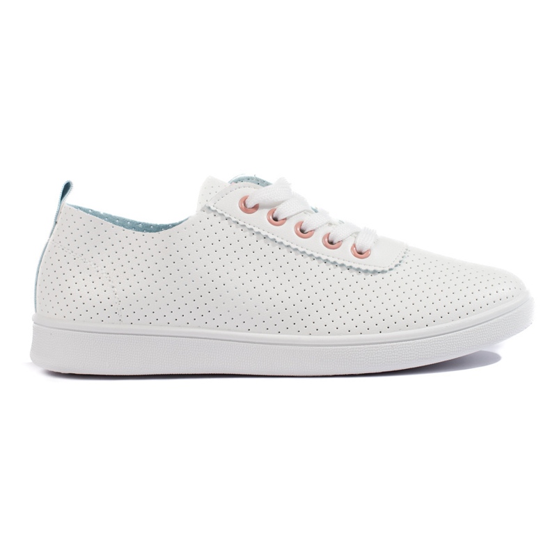 Zapatillas clásicas de mujer caladas blancas. blanco