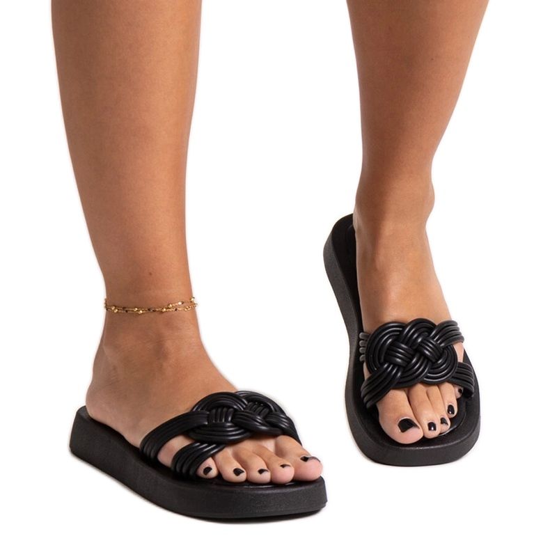 Pantuflas de goma negras de Ferrei negro
