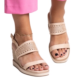 Sandalias cuña Muhja beige