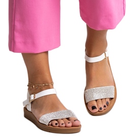 Sandalias blancas con circonitas Estellaria blanco