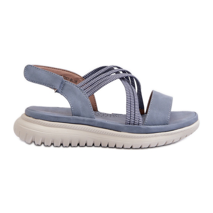 Sandalias Cómodas De Mujer Con Velcro Azul Eladora
