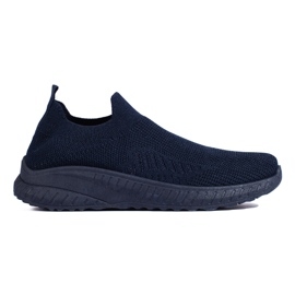 Zapatillas deportivas sin cordones para mujer, azul marino.