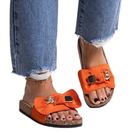 Chanclas naranjas con lazo y osito Segan Chanclas naranjas con lazo y osito Segan