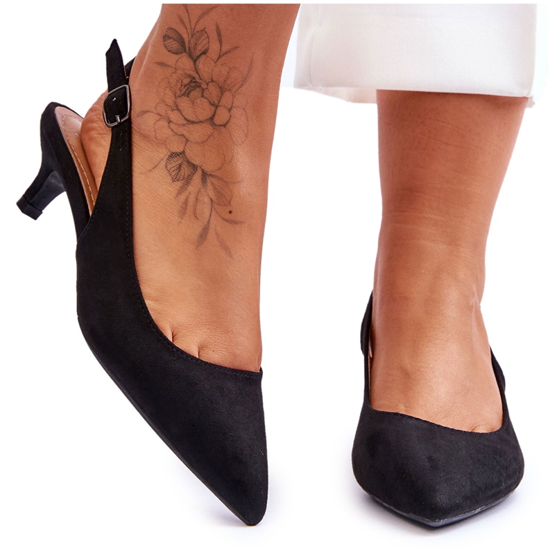 Jeeini Zapatos de salón de punta baja, negro