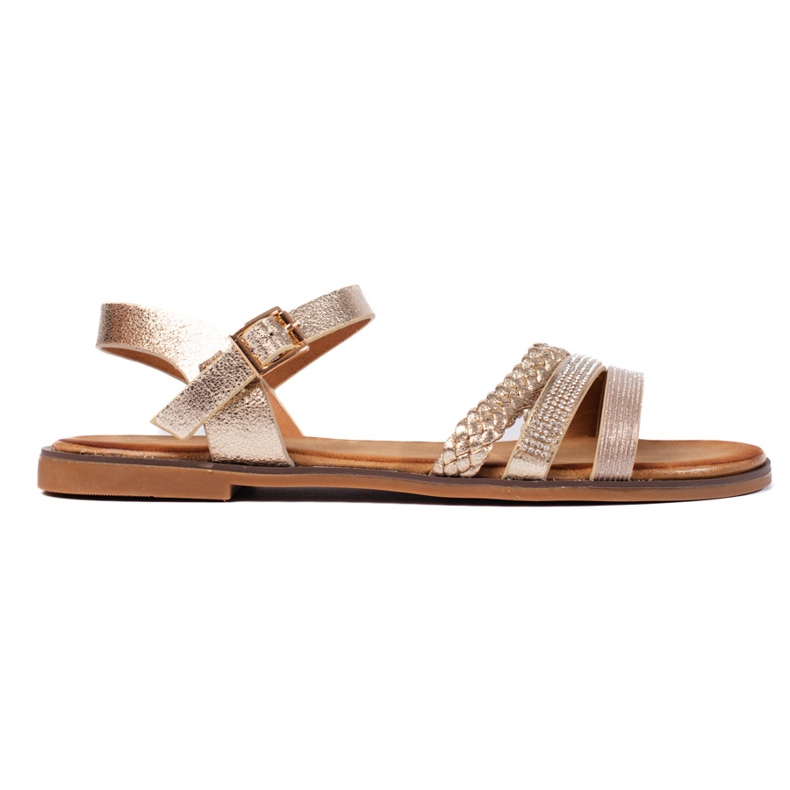 Sandalias planas mujer doradas dorado