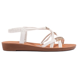 Sandalias slip-on blancas con tiras entrelazadas blanco