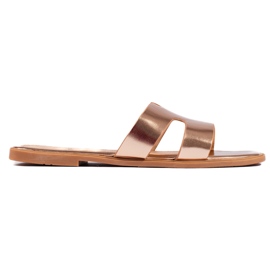 Chanclas clásicas doradas para mujer. dorado