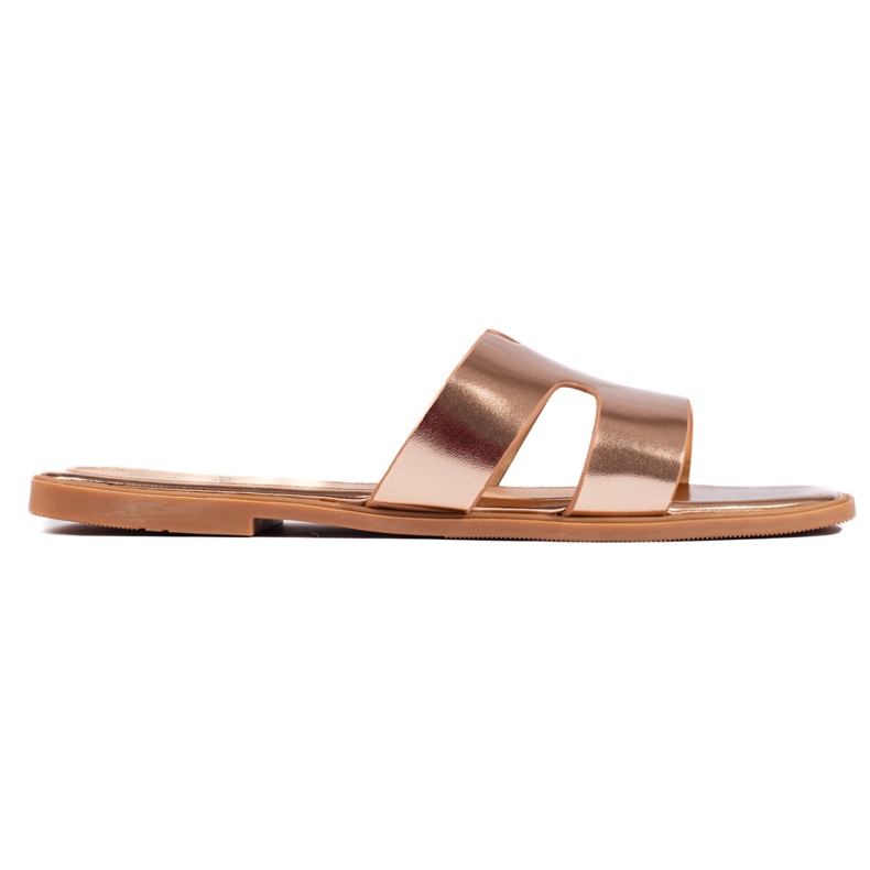 Chanclas clásicas doradas para mujer. dorado