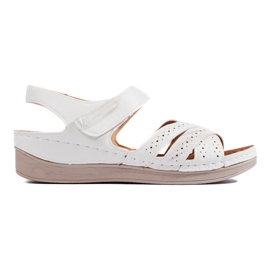 Sandalias mujer velcros blancas blanco