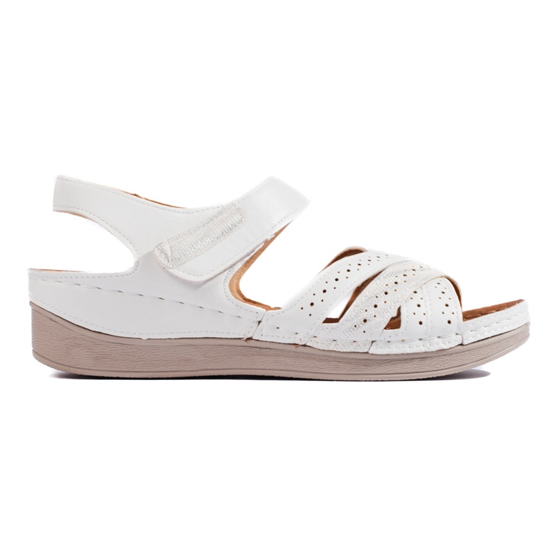 Sandalias mujer velcros blancas blanco
