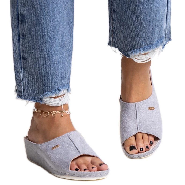Mules de cuña Semretana grises