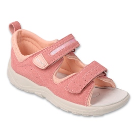 Sandalias infantil befado con aplicación de piel 721X025 rosa