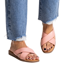Chanclas de ecopiel Klementyna rosa rosado