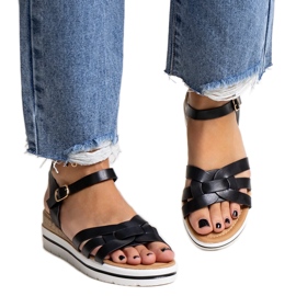 Sandalias cuña baja Hikma negro