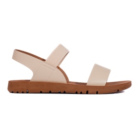 Sandalias planas mujer beige