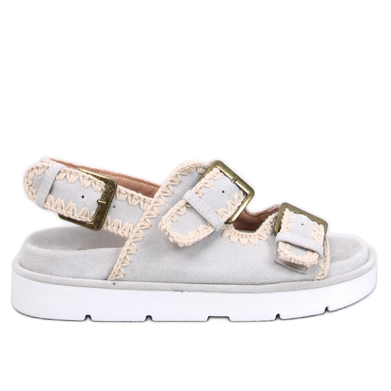 Badey Sandalias plataforma gris