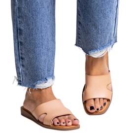 Chanclas de ecopiel beige de Kajetana