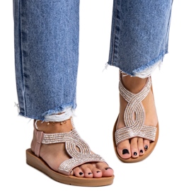 Sandalias rosas decoradas con circonitas Michalina rosado