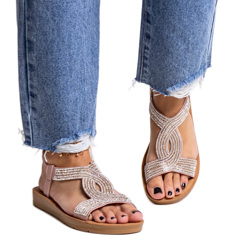 Sandalias rosas decoradas con circonitas Michalina rosado Sandalias rosas decoradas con circonitas Michalina rosado