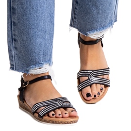 Sandalias cuña baja Saila negro