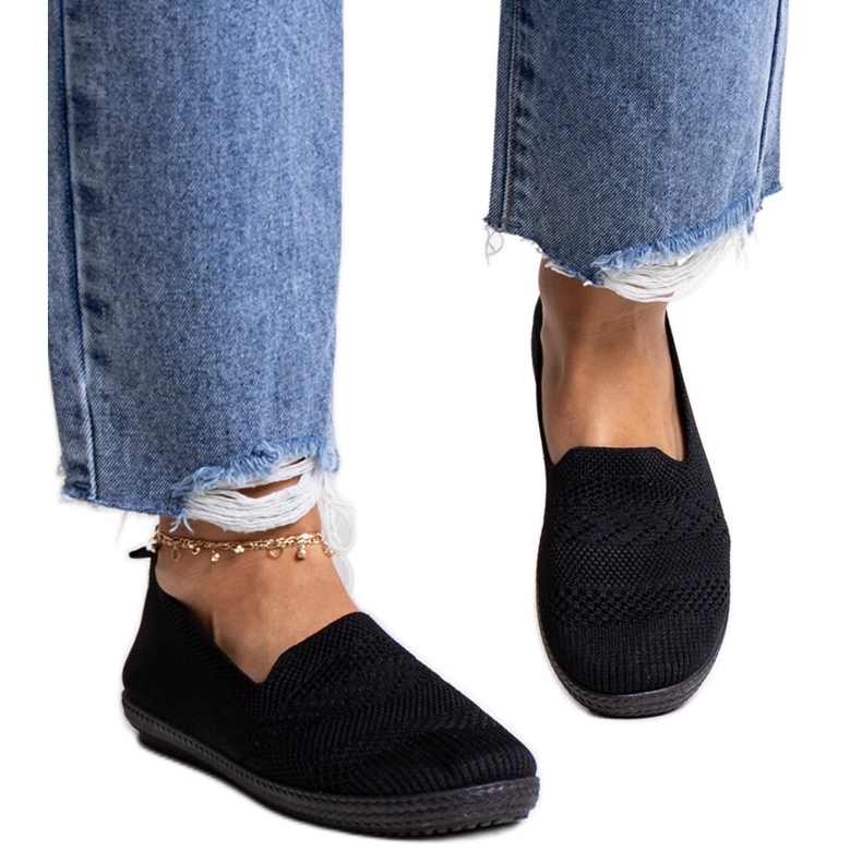 Zapatillas slip-on de tejido Shadhi en negro