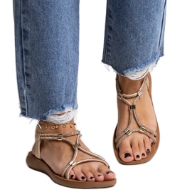 Sandalias doradas decoradas con circonitas Leilana dorado