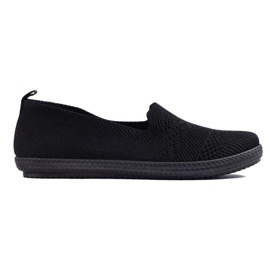 Slip-on de mujer de tela negra negro