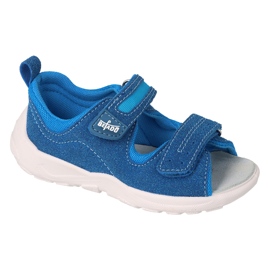 Sandalias infantil befado con aplicación de piel 721P023 azul