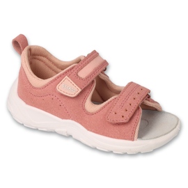 Sandalias infantil befado con aplicación de piel 721P025 rosa rosado