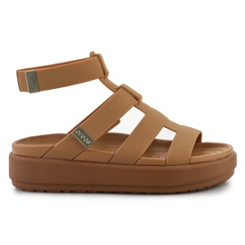 Sandalias Crocs Brooklyn luxe Gladiator 209557-2U3 marrón
