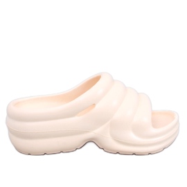 Brassie Chanclas de espuma Beige con plataforma - beige claro