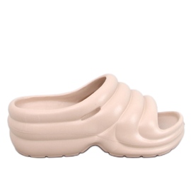 Brassie DK.BEIGE chanclas de espuma con plataforma - beige oscuro