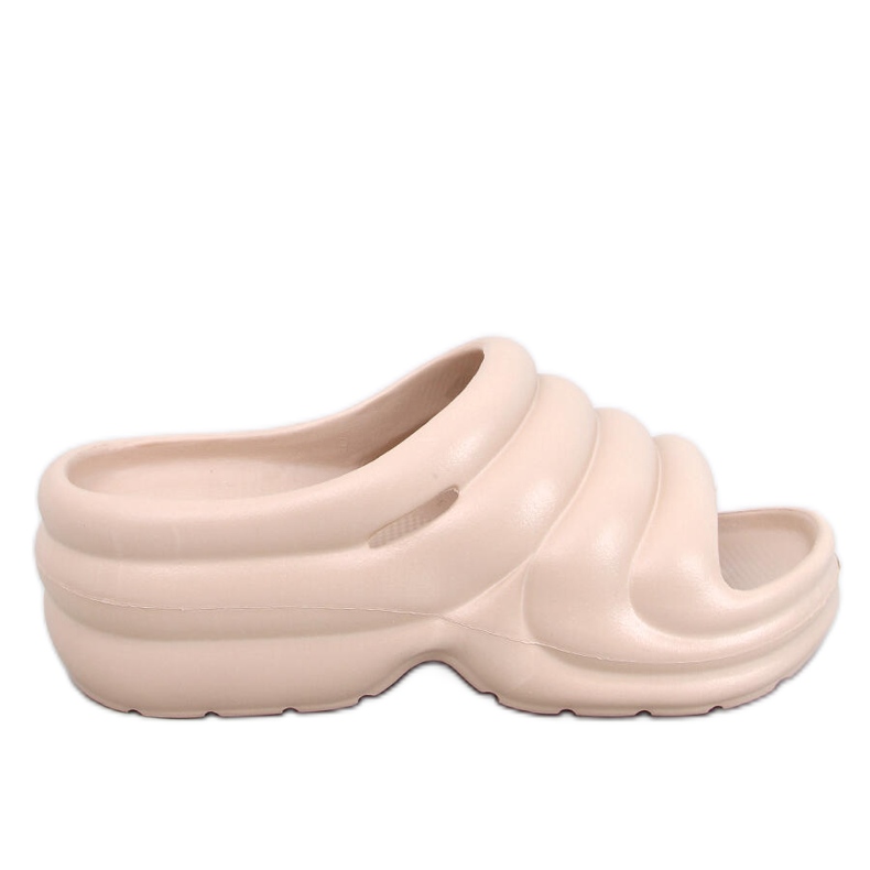 Brassie DK.BEIGE chanclas de espuma con plataforma - beige oscuro