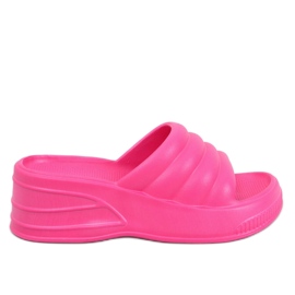 Sandalias cuña Diames espuma fucsia rosa