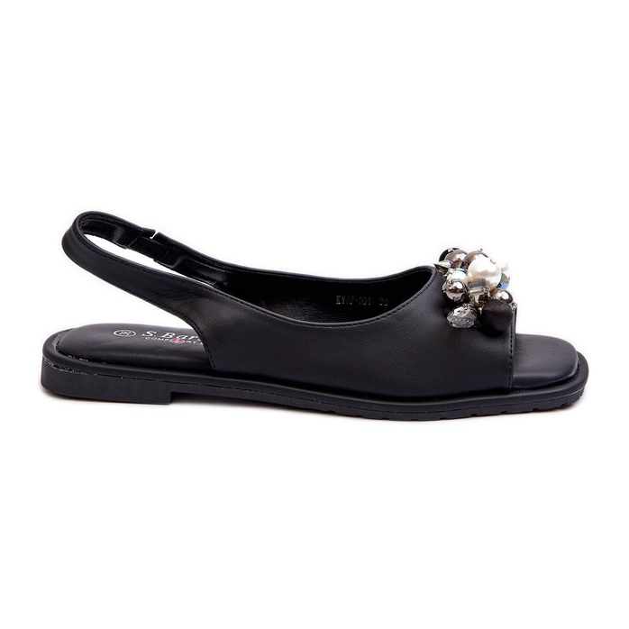 Sandalias Mujer Con Adornos S.Barski KV27-004 Negro