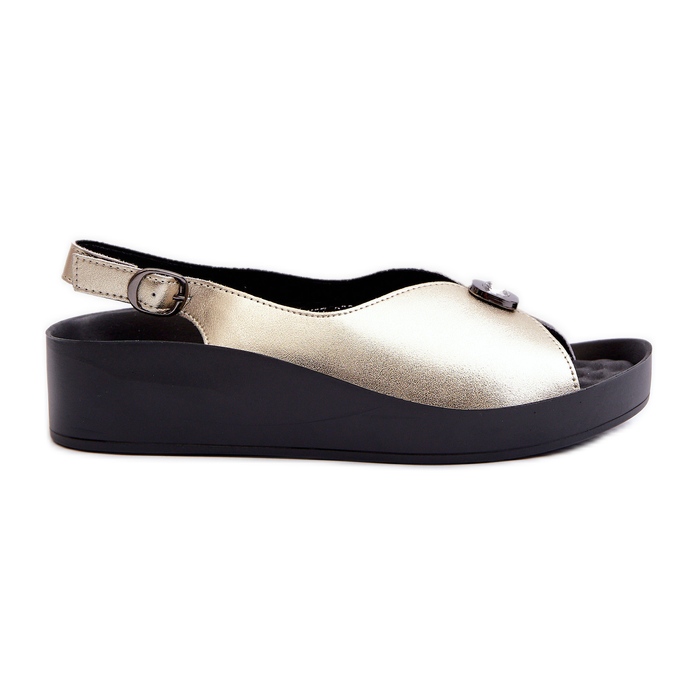 Sandalias Mujer Piel Con Cuña Y Plataforma S.Barski KV27-020 Dorado