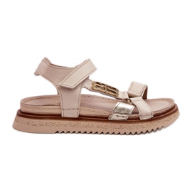 Zazoo 50103 Sandalias Mujer Piel con Plataforma, Beige