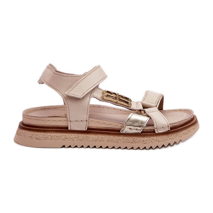 Zazoo 50103 Sandalias Mujer Piel con Plataforma, Beige